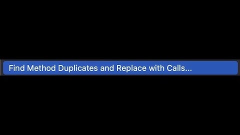 Refactoring in Intellij: Find method duplicates and replace with calls