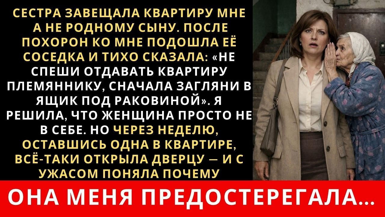 Сестра завещала квартиру не родному сыну а мне  А когда я поняла почему испытала шок…