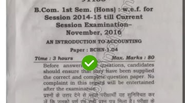 2016 Mdu BCom Hons 1st Sem An Introduction to Accounting Question Paper #MduQuestionPaper