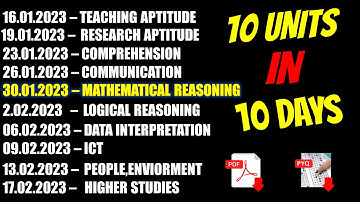 UGC NET 2023 COMPLETE: Mathematical Reasoning and Aptitude - With multiple PYQs & PDF