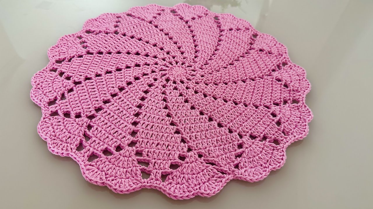 SUPLA !!! Sousplat de Crochê simples espiral com corações passo a passo completo
