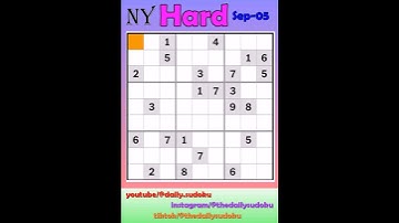 The New York Times Daily #Sudoku 2025-09-05 Hard #puzzle #games #education #braingames