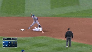 KC@SEA: Infante starts the inning-ending double play