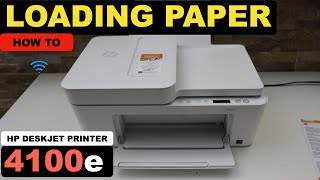 HP DeskJet 4100e Loading Paper Tray.