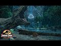 Stormy Night in Jurassic Park | Soothing Rain & Rolling Thunder Sounds for Relaxing, Study, Sleeping