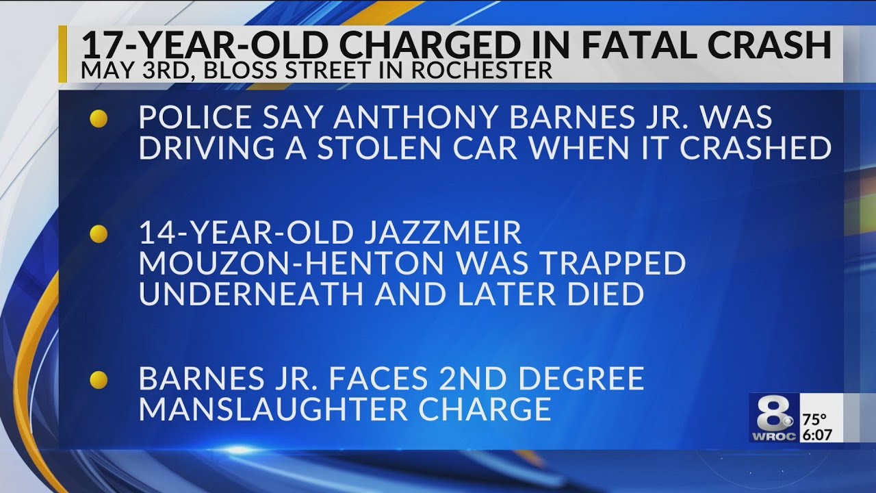 Teen charged with manslaughter after stolen car crash leaves 14-year ...
