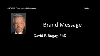 Brand Message: Entrepreneurial Pathways