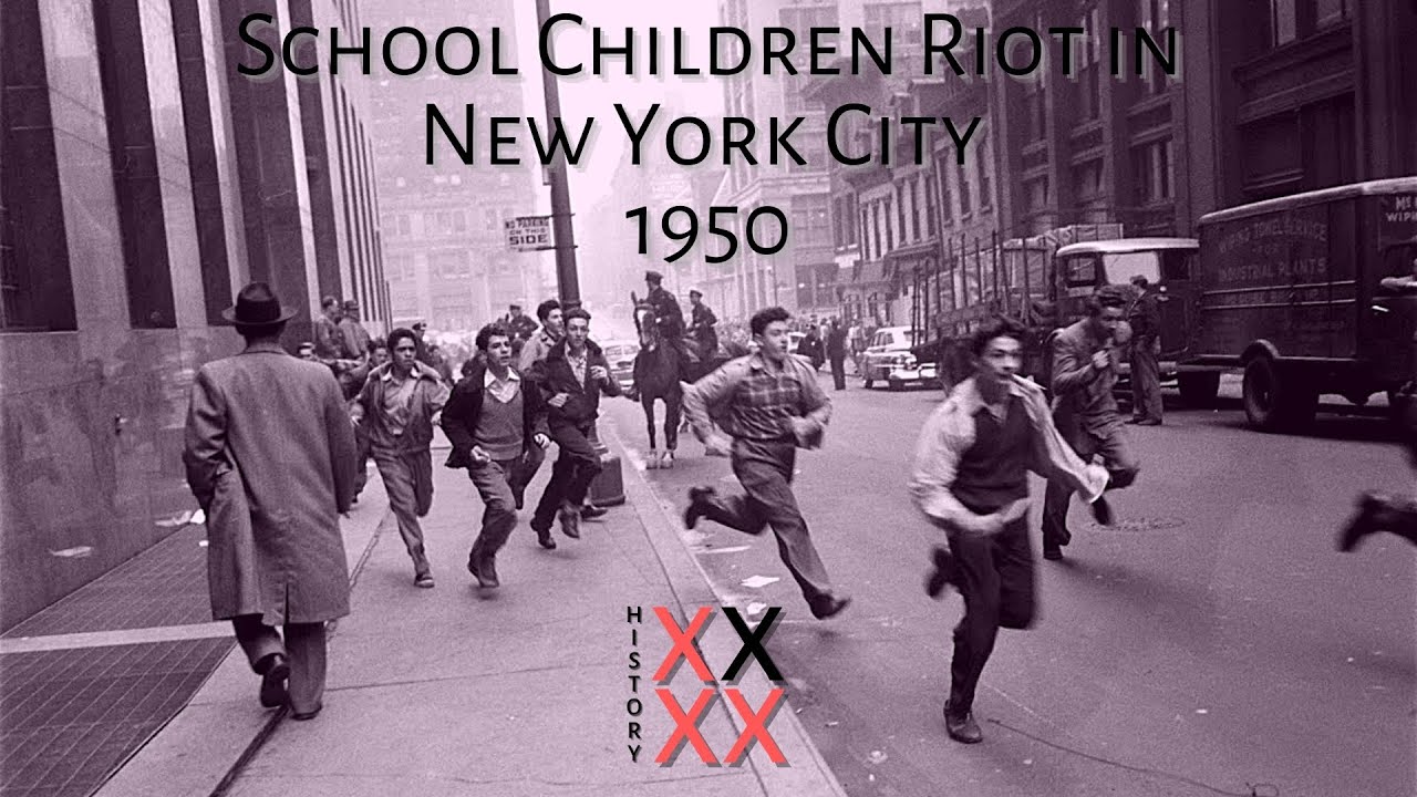 School Children Riot in New York City, 1950 - YouTube