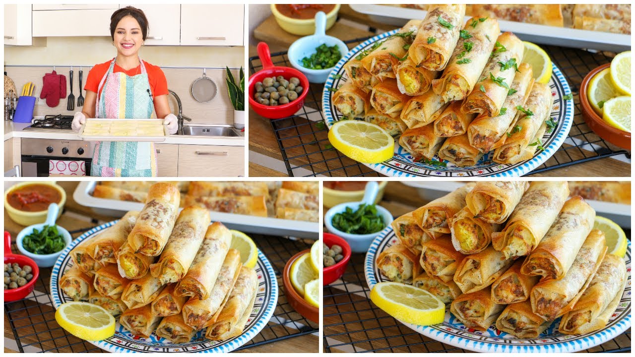 وداعا للزيوت والقلي😊✌️بريك تونسي في الفرن ب2حشوات مختلفة بطريقة رائعة تغنيك على القلي❤️Brik au four