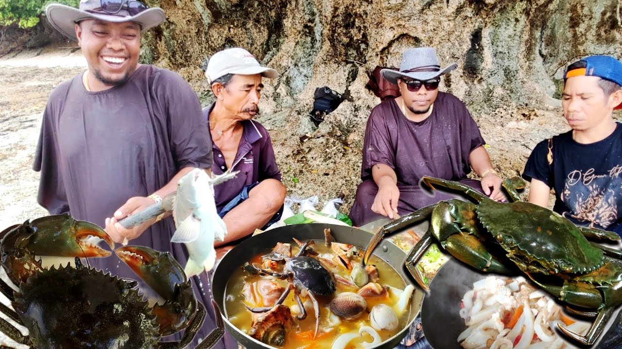 Фирменные блюда из морепродуктов! различные виды морских животных в одной сковороде | Охота