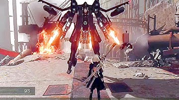 NieR Automata - NEW Gameplay Boss Battle Demo (PS4, PC) 2017