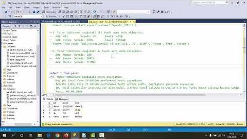 SQL insert (Kayıt Ekleme) Komutu