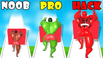 NOOB vs PRO vs HACKER - Muscle Race Gameplay Walkthrough Part 11 (Android,iOS)