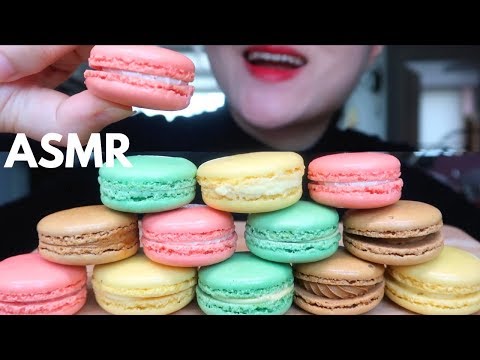 ASMR MACARONS NO TALKING EATING SOUNDS 마카롱 리얼사운드 먹방 【咀嚼音】マカロン