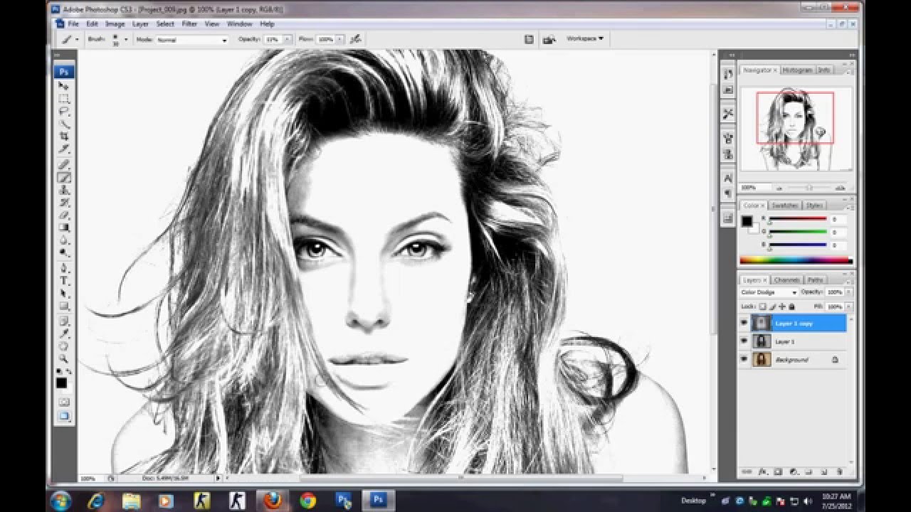 photoshop Tutorial - How to make sketch using image - YouTube