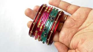 3 Ladies Designer Bangles Ideas/Give new look to old Plastic bangles/reuse idea/making party wear.