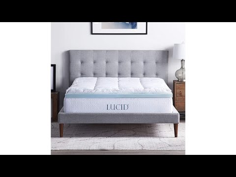 LUCID 4 Inch Down Alternative and | Gel Memory Foam Mattress | Three Toppers in One, Twin