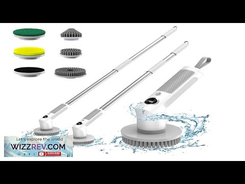 فرشاة تنظيف كهربائية متعددة الوظائف بمقبض طويل قابلة للسحب للاستخدام المنزلي بوضعين دوارين