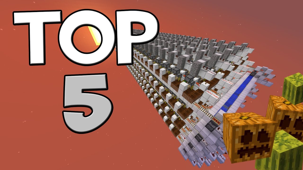 TOP 5 GRANJAS DE CALABAZAS Y MELONES MINECRAFT 1.9 - YouTube