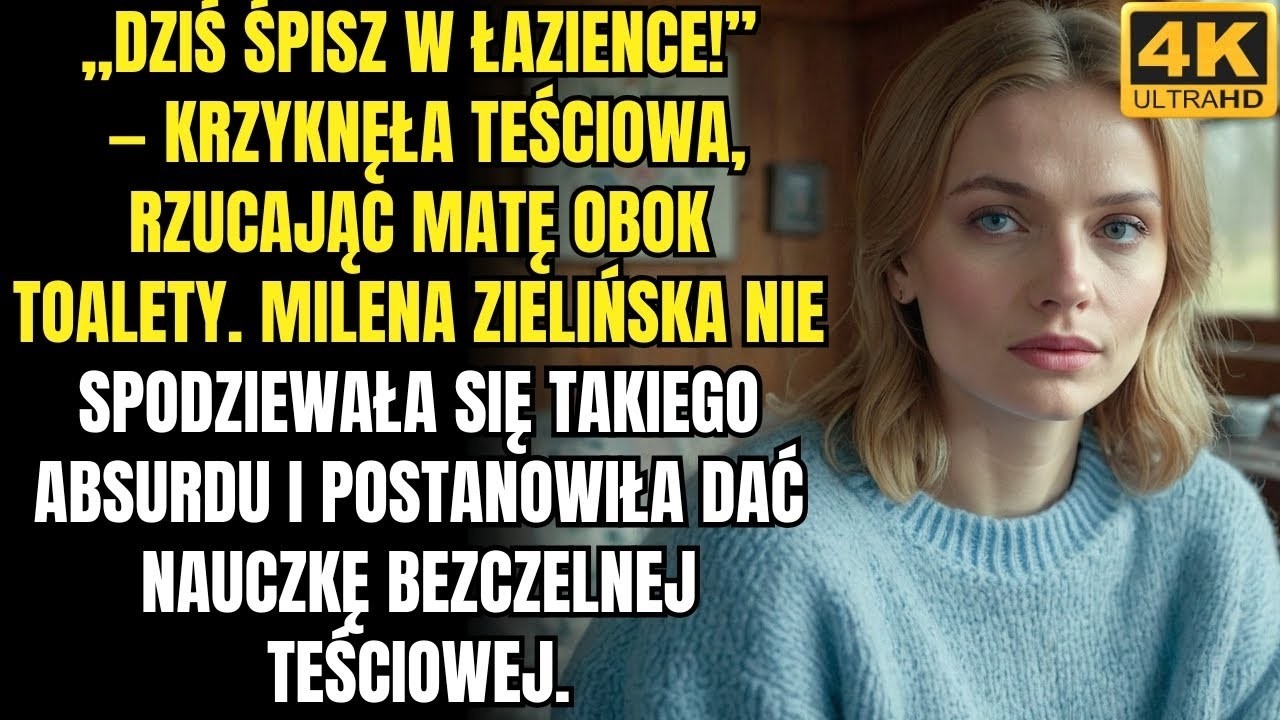 „Śpij dziś w łazience!” — warknęła teściowa, rzucając pościel Milenie na sedes