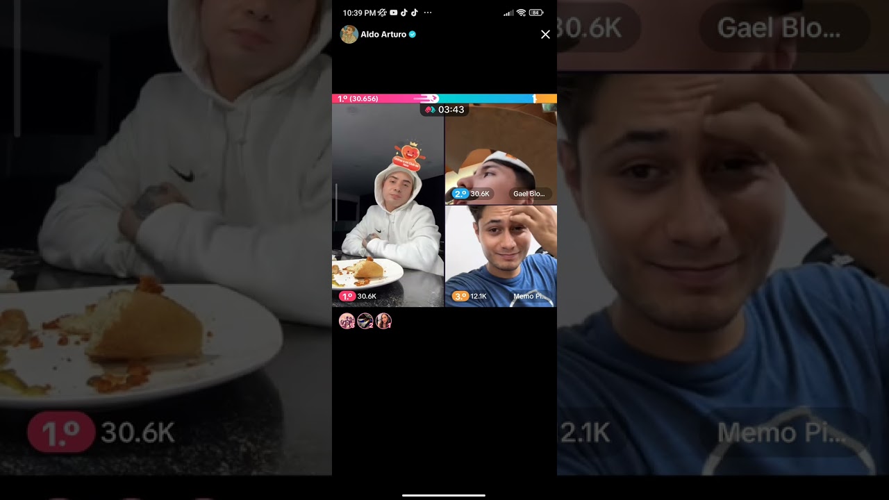 Live de tik tok (reconciliación de Aldo y marquitos) Alan Arrieta, Memo piña,y Aldo Arturo