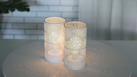 JHY DESIGN Set of 2 White Table Metal lamp actual effect display video