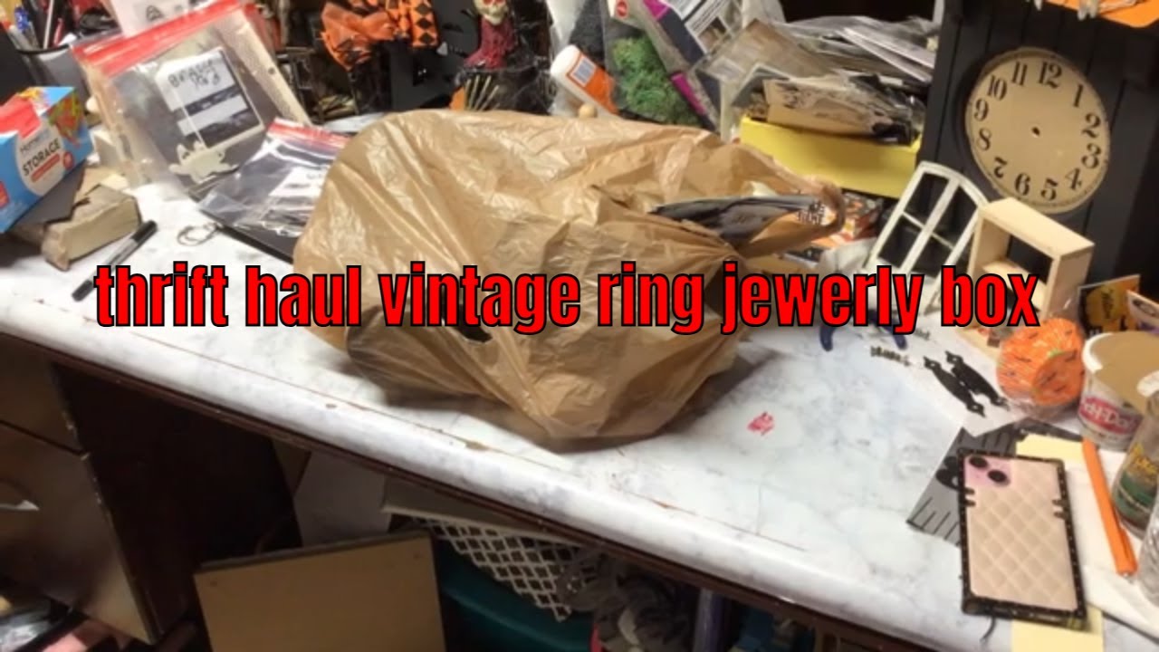 thrift haul vintage ring jewerly box - YouTube