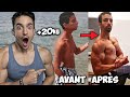 CHOQUANTE TRANSFORMATION PHYSIQUE AVANT APRÈS !! ( 20kg de muscle !)