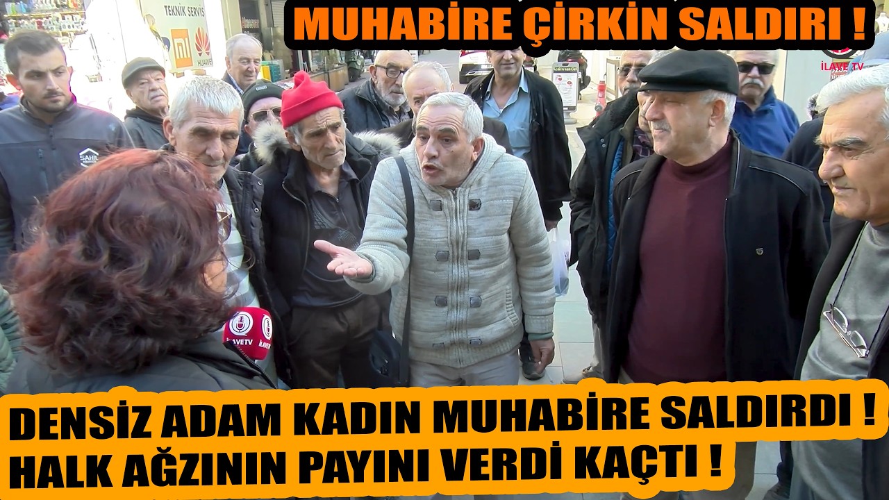 Kadın Muhabire Çirkin Saldırı ! AKP'yi Savunan Vatandaşın Ağzının Payını Verdiler ! Ortalık Karıştı!