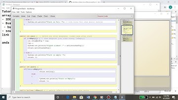 Program java array stack  dengan  BlueJ