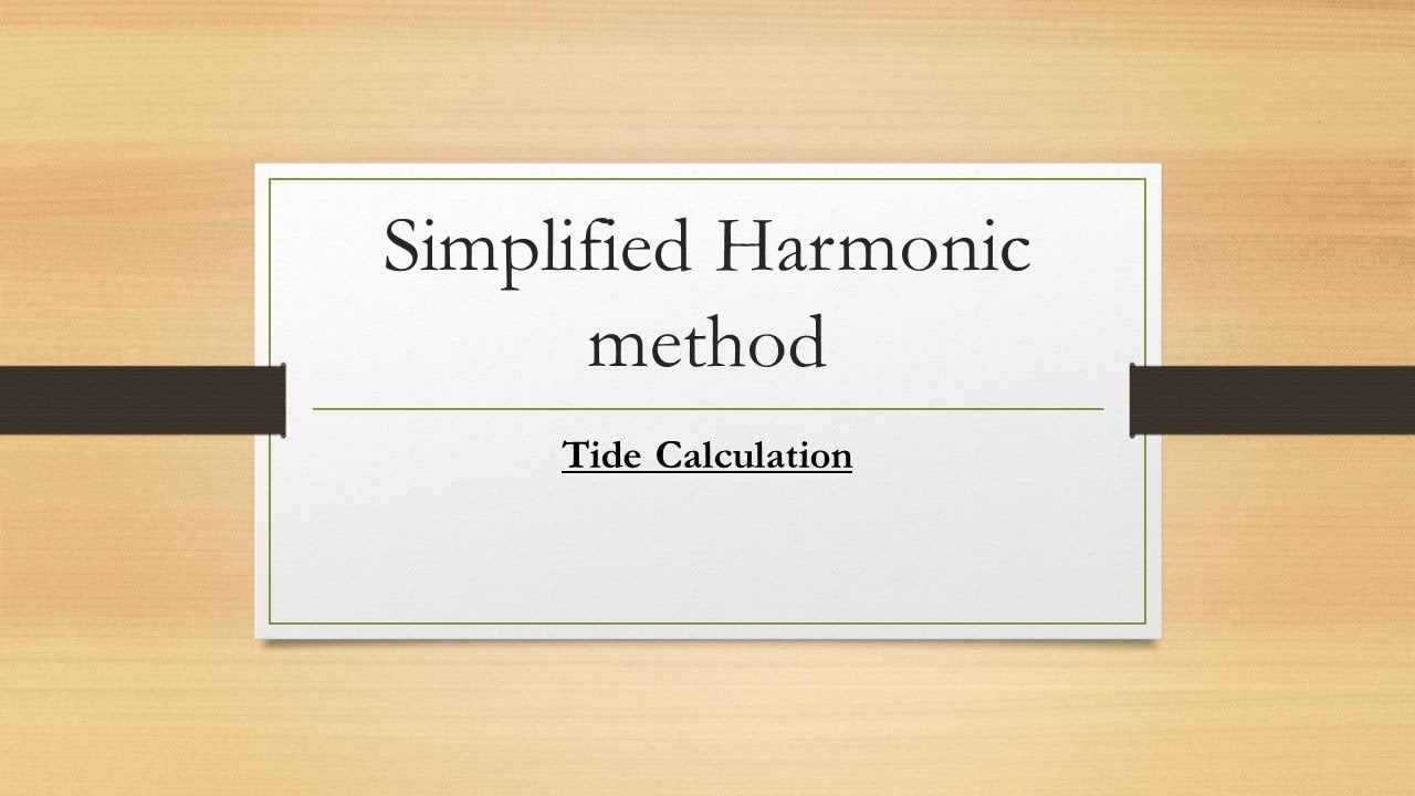 Simplified Harmonic Method Of Tide Calculation