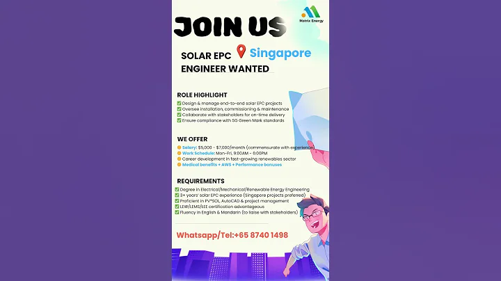 SOLAR EPC Singapore ENGINEER WANTED
