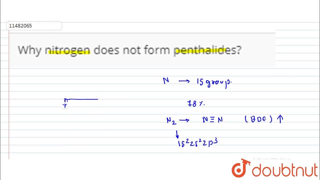 Why nitrogen does not form penthalides? YouTube