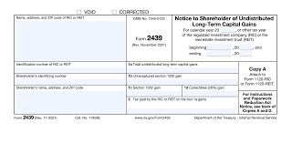 IRS Form 2439 Walkthrough (Notice to Shareholder of Undistributed LongTerm Capital Gains)