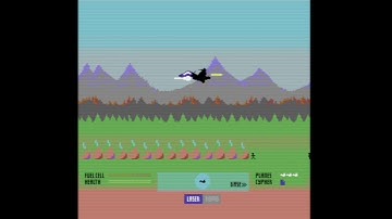Vertical parallax on the Commodore 64 game, Parallaxian (early prototype effect).