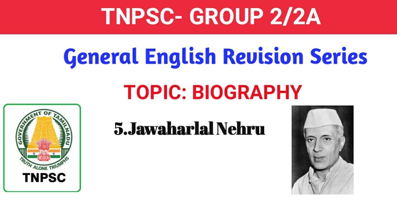 TNPSC GROUP 2/2A/GENERAL ENGLISH REVISION SERIES/JAWAHARLAL NEHRU - YouTube