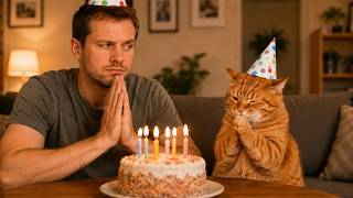 🎂 My Cat Copies Everything I Do... Even My Birthday Wish! 😂🐱