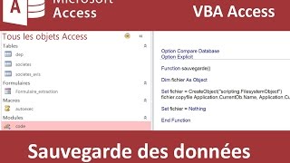 Copie de sauvegarde automatisée en VBA Access