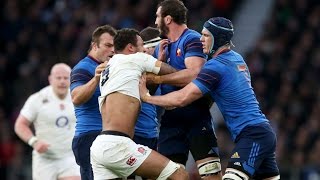 Courtney Lawes' MASSIVE tackle on Jules Plisson, England v France, 21st March 2015