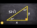 How to determine the legs of a 30 60 90 triangle when given the hypotenuse
