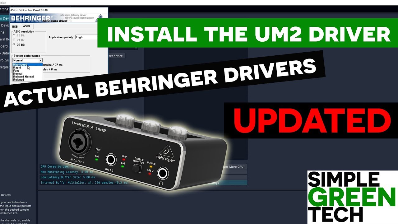 Behringer Um2 Setup Driver On Windows 10 Updated Youtube