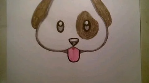 How to Draw the Puppy Emoji 🐩 🐶 🐾 Cute Dog Face Cat Beginners Easy Doodle Sketch Ear Eye Art Animal