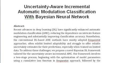 Uncertainty Aware Incremental Automatic Modulation Classification With Bayesian Neural Network
