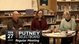 Putney Selectboard Mtg 2/27/19