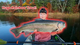 Fishing for HUGE Rainbow Trout in a SMALL lake! (Epic Action)