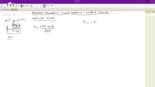Physics - Mechanics: Fluid Statics : Surface Tension: Capillary Action: Example 1 (Water)