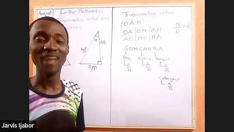 FURTHER MATHEMATICS pure mathematics TRIGONOMETRIC RATIOS & PYTHAGORAS THEOREM Grade 10 SS1