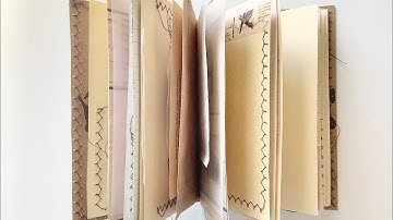 Turning a bag into a vintage junk journal - Part 4: Sewn pockets & binding