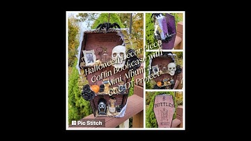 Halloween Decor Piece Coffin Bookcase with Mini Album Sneak Peek