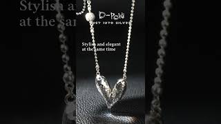 D-Pow Baroque-Inspired Icy Peach Pendant 925 Silver Necklace